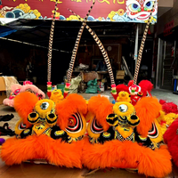 Costume de danse du lion de taille normale fabriqué à la main en usine Funtoys culture chinoise inspirée danse du lion pour deux personnes