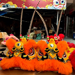 Costume de danse du lion de taille normale fabriqué à la main en usine Funtoys culture chinoise inspirée danse du lion pour deux <span class=keywords><strong>personnes</strong></span> - Product Image 1