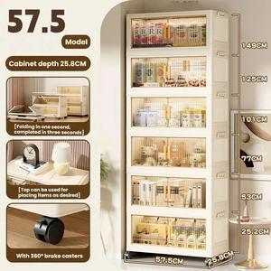 Commode <span class=keywords><strong>de</strong></span> <span class=keywords><strong>rangement</strong></span> pliable en <span class=keywords><strong>plastique</strong></span> transparent à <span class=keywords><strong>6</strong></span> niveaux pour salon avec roulettes, <span class=keywords><strong>tiroirs</strong></span> <span class=keywords><strong>de</strong></span> <span class=keywords><strong>rangement</strong></span> multifonctionnels empilables - Product Image 1