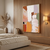 Peinture à l'huile 3D moderne à texture épaisse, peinte à la main, pastel, abstraite, colorée, sur toile, décoration murale pour salon