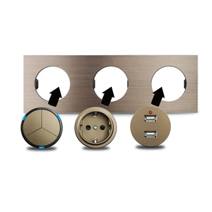 Brown Wall <strong>Switch</strong> 1 2 <strong>3</strong> 4 Gang <strong>Light</strong> <strong>Switch</strong> <strong>Motion</strong> <strong>Sensor</strong> <strong>Light</strong> Matte Aluminum Frame Panel Free Combination - Product Image 2