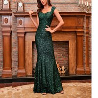 Robe de soirée verte à sequins, col cœur, pour bal de promo, mariage, invitées, banquet, tenue de soirée formelle personnalisée et glamour pour femmes
