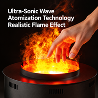 Insert de cheminée électrique 3D moderne en acier, design rond à vapeur d'eau avec effet de flamme réaliste pour la décoration intérieure de la maison et des hôtels