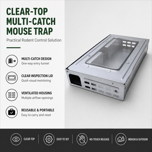 Outdoor Rodent Control Multi Catch Clear Top Humane Repeater <strong>Mouse</strong> <strong>Trap</strong> - Product Image 1