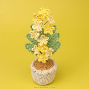 ต้นไม้ประดิษฐ์ในกระถาง งานถักโครเชต์ทำมือ ดอกฟอร์เก็ตมีน็อต สำหรับตกแต่งบ้านและเป็นของขวัญวันวาเลนไทน์ - Product Image 5