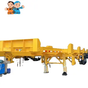2 axles port terminal skeleton semi trailer truck for transport containers