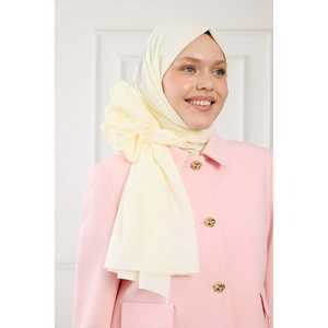 ผ้าพันคอขนสัตว์ผ้าฝ้ายสีงาช้าง - Product Image 4