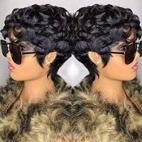 Perruque Chioma en vente flash, perruque courte bouclée en dentelle transparente HD 13x4, noir naturel, 100% cheveux humains vierges pour femmes noires