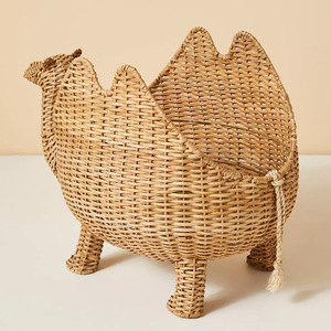 Hand Woven Camel Shape Rattan <b>Basket</b> Eco Friendly Storage Organizer For Toys And Miscellaneous Items - Product Image 3