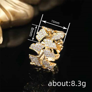 Elegante Anello a Mezza Fascia con Foglia di Ginkgo per Donne, Gioiello da Dito alla Moda - Product Image 4