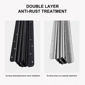 ตัวเลื่อนแบบเต็มด้านสำหรับตู้สีดำสำหรับงานหนักลูกปืนลูกปืนโลหะแบบซ่อนอยู่ใต้บันไดรางสไลด์แบบลิ้นชักปิดแบบนุ่ม - Product Image 5