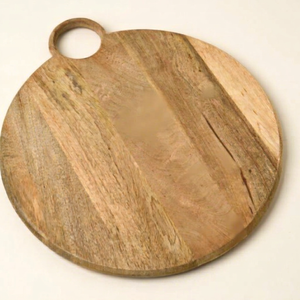 Planche à découper ronde en bois avec finition noyer, durable, écologique, pour la maison et la restauration, pour couper les fruits, les légumes et la viande - Product Image 1
