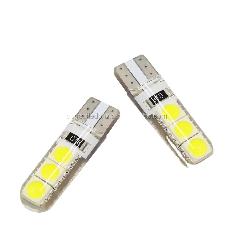 Perfetto led Del Silicone T10 5050 6SMD Strobe Luce di Lettura Auto-styling di Bianco LED Canbus Universale Luci Auto Luci Interne