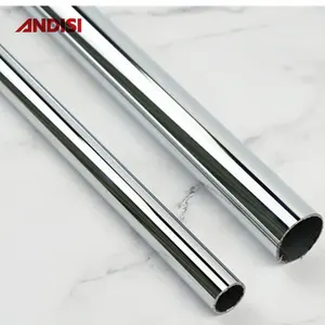 Rond 19mm 25mm 30mm 50mm chrome noir blanc armoire tube fer placard chrome tube suspendu rail tige pour vêtements