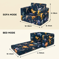 Canapé-lit pliable confortable en tissu pour enfants de plus de 2 ans, motif animal de dessin animé mignon, pour chambre à coucher et salon