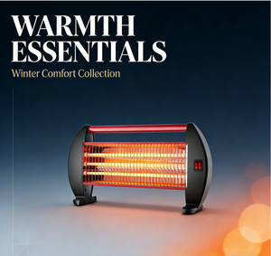 Chauffage au quartz CE approuvé QH-90F 1200W, silencieux, anti-basculement, thermostat réglable, idéal pour les personnes âgées et les maisons de retraite - Product Image 1