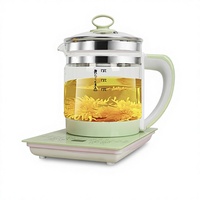 Bouilloire Électrique Multifonctionnelle en Verre Borosilicate Haute Qualité avec Contrôle Tactile pour la Préparation de Tisanes et de Thés aux Fleurs – Idéale pour le Bureau et la Prévention de la Maladie