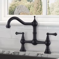 Robinet de cuisine en laiton classique pont robinet fini or antique pour éviers de cuisine