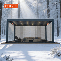 Pérgola de Techo de Aluminio UOGEL C7, Clásica y Lujosa, Toldo para Exteriores Motorizado/Manual, Gazebo para Balcón y Patio, Resistente a la Lluvia