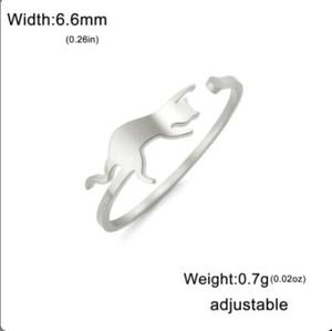 Wholesale Cute <strong>Cat</strong> Shape Open <strong>Rings</strong> for Women Trendy Pet Animal Adjustable <strong>Rings</strong> Stainless Steel Jewelry Gift - Product Image 2