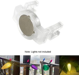 Clips magnétiques robustes C7 C9 <span class=keywords><strong>pour</strong></span> éclairage de Noël, <span class=keywords><strong>fixation</strong></span> sur toitures métalliques et gouttières, <span class=keywords><strong>pour</strong></span> douilles d'ampoules C7 C9 - Product Image 4