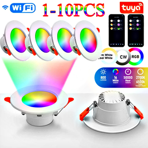 WIFi Tuya APP Điều Khiển Đèn Trần Xuống RGB + 2700-6500K 10W Ánh Sáng Thoải Mái Đèn LED Thông Minh Âm Nhạc Thay Đổi Nhịp Điệu Màu - Product Image 5