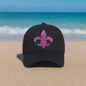 Sombrero de parche con apliques Rosas y emblema de flor de lis - Product Image 4