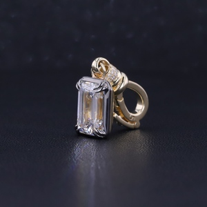 Starsgem Custom Women's 14K <b>Solid</b> <b>Gold</b> 2.0ct Emerald Cut Lab Diamond IGI Certified <b>Pendant</b> Necklace - Product Image 2