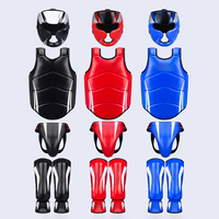 Ensemble d'équipement de boxe professionnel 6-en-1, équipement de protection complet du corps, casque, protège-poitrine, protège-tibias, gants pour le kickboxing