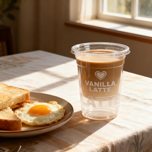 Gobelets en plastique PP jetables <span class=keywords><strong>à</strong></span> paroi simple avec logo personnalisé, avec couvercles et pailles pour café glacé et boissons froides - Product Image 3