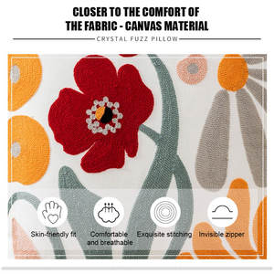 Diskon besar sarung bantal kanvas perlengkapan rumah tangga kantor gaya Ins sederhana desain cetak bunga dapat disesuaikan ukuran bantal selip - Product Image 6
