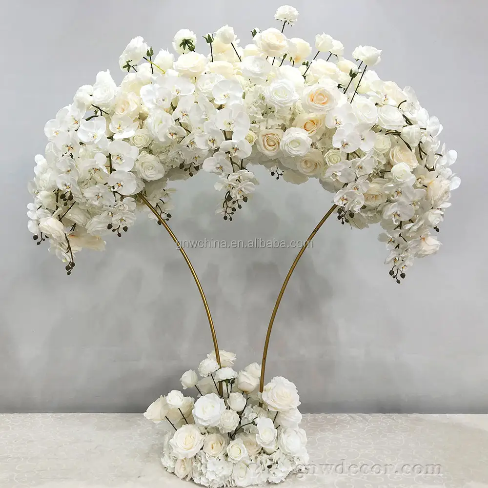 Gnw Beschikbaar Romantische Receptie Kunstmatige Rose Hydrangea Baby Adem Pampas Decoratie Country Wedding Centre Stukken