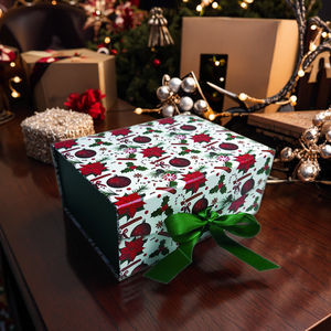 กล่องกระดาษแข็งแบบแข็งสำหรับใส่ของขวัญวันคริสต์มาสกล่องกระดาษแบบพลิกด้านบนบรรจุภัณฑ์กระดาษแข็งสำหรับของขวัญวันหยุดเทศกาล - Product Image 3