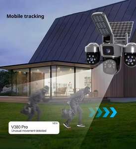 Cámara de Seguridad V380PRO Panorámica e Inclinable de Gran Angular con Doble Pantalla, 12MP, IP66, Alimentada por Energía Solar, Funciona con Batería, WiFi/4G, Audio Bidireccional en la Nube - Product Image 6