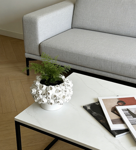 Vaso in Ceramica <span class=keywords><strong>Moderno</strong></span> <span class=keywords><strong>Bianco</strong></span> con Texture Simile al Corallo, Forma Organica Scultorea, Portafiori Testurizzato, Vasi in Ceramica 3D per Boccioli - Product Image 5