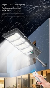 50W 100W Solar Wall Lamp Smart <b>Light</b> Control Waterproof Wall Lamps Outdoor Remote Control LED Night <b>Light</b> With Timing - Product Image 4