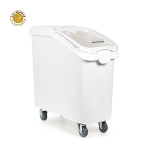 Contenedor de Ingredientes con Ruedas OOLIMA 81L Blanco, Contenedor de Almacenamiento Resistente con Tapa para Harina, Azúcar, Arroz, Cocina Comercial - Product Image 2