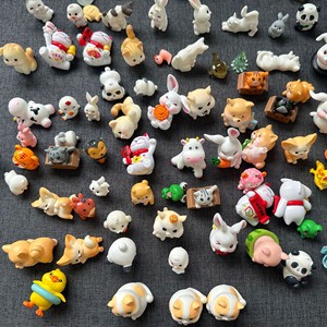 تماثيل حيوانات كرتونية ثلاثية الأبعاد من الراتنج قابلة للرسم يدويًا في أكياس وصناديق مفاجآت - Product Image 4