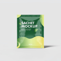 Sachet d'emballage pour masques cosmétiques thermoscellé sur trois côtés, finition mate, en plastique, pour masques faciaux d'été