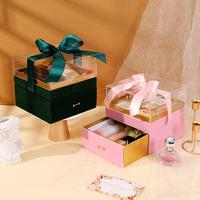 Boîte cadeau élégante en acrylique transparent avec double tiroirs Emballage de cadeau de luxe pour bonbons chocolats cosmétiques stockage de bijoux