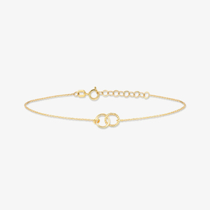CANNER Simple Double Small Ring Ladies <b>Charm</b> <b>Bracelet</b> Rhodium Plated Zircon S925 <b>Silver</b> Adjustable Jewelry Gift <b>for</b> Women 18K - Product Image 1