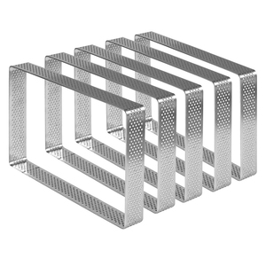 Anneaux à <span class=keywords><strong>tarte</strong></span> rectangulaires perforés en acier inoxydable de différentes tailles en vrac <span class=keywords><strong>Moule</strong></span> à anneau de cuisson pour <span class=keywords><strong>tarte</strong></span> aux fruits rectangle dessert - Product Image 4