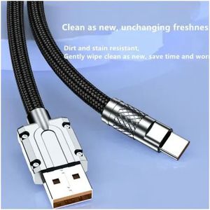 สาย USB Type C ชาร์จเร็ว120W USB C สายชาร์จไนลอนถักเปียสายข้อมูล6A - Product Image 4