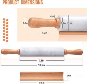 Rodillo para hornear, pasador de arcilla acrílica transparente único con medición, rodillo para galletas medido, venta de banquetes, Base de descanso - Product Image 1