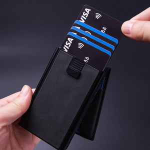 Carteira Masculina Slim Minimalista Bifold com Bloqueio RFID em Couro PU e Fecho Magnético de Alumínio Metálico - Porta-Cartões e Clipe para Dinheiro - Product Image 4