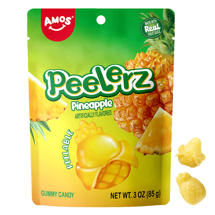 Амос Peelerz, Мармеладные фруктовые сладости, желе, мягкие конфеты, оптовая продажа, ананас, жевательные конфеты
