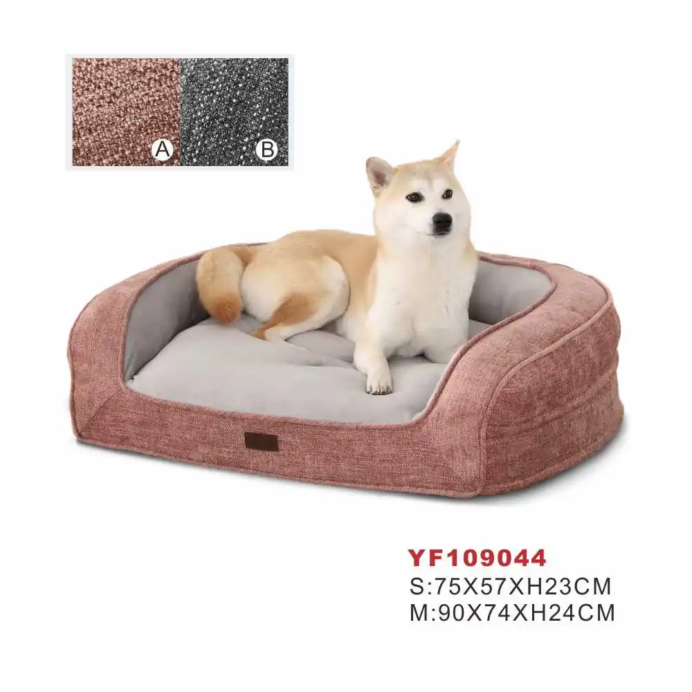 Pet Sofa Solid Orthopedic Memory Foam Luxury Pet Bed Washable Large Cushion Lounge Dog Bed with non-slip bottom