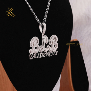 Colgante Moderno Personalizado de Moissanita 3.96 TCW, Plata de Ley, Joyería de Lujo Inspirada en el Hip Hop para Unisex - Product Image 5