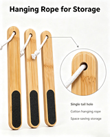 Lima de Bambú de Mango Largo para Pies, Raspador de Pedicura Lavable, Removedor de Callos y Piel Muerta, Herramienta Portátil para el Cuidado de los Pies, para el Hogar y Salón