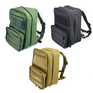 2 en 1 14 "Bolsa de nailon impermeable de gran capacidad molle Chaleco táctico Accesorio de mochila para viajes al aire libre Senderismo Caza